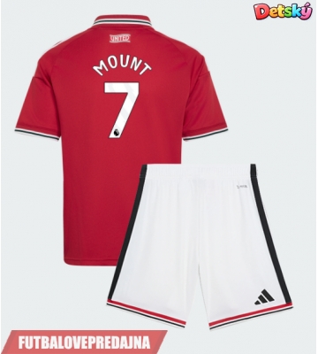 Lacne Dětský Futbalové dres Manchester United Mason Mount #7 2026-27 Krátky Rukáv - Domáci (+ trenírky)